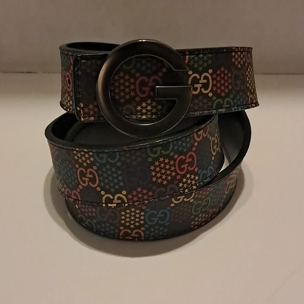 Gucci Supreme Monogram Psychedelic Belt Made In Italy Size 48/120 Colorful Fun